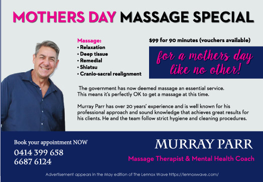 Mothers Day Massage Special Murray Parr